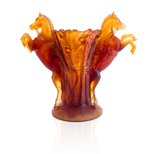 Daum Art Glass Daum Crystal Rêve Equestre Large Vase
