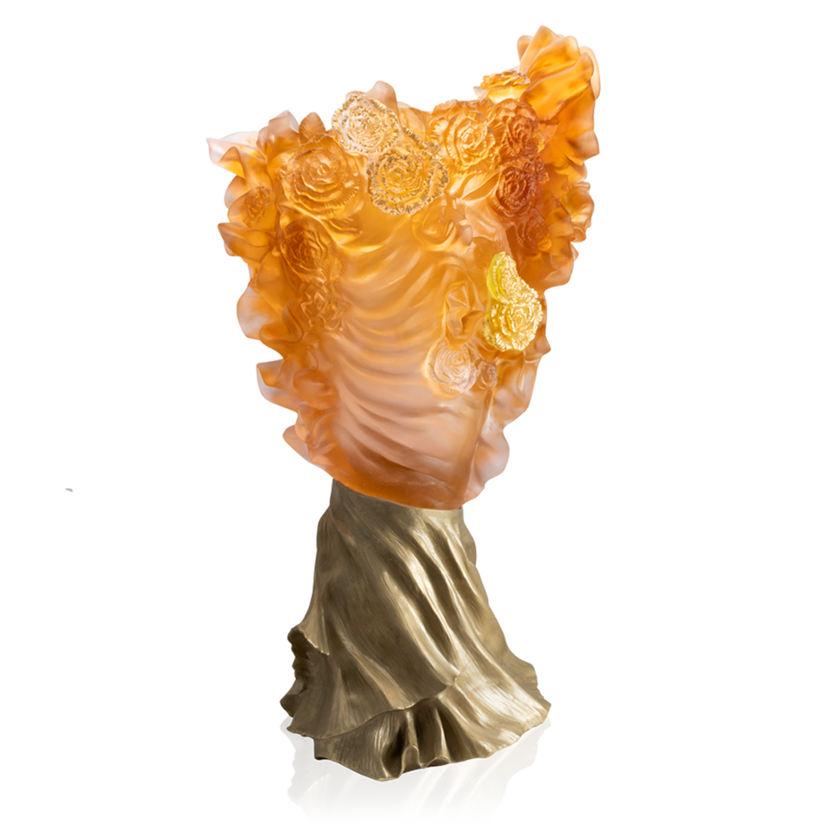 Daum Art Glass Daum Crystal Rose Royale Prestige Vase