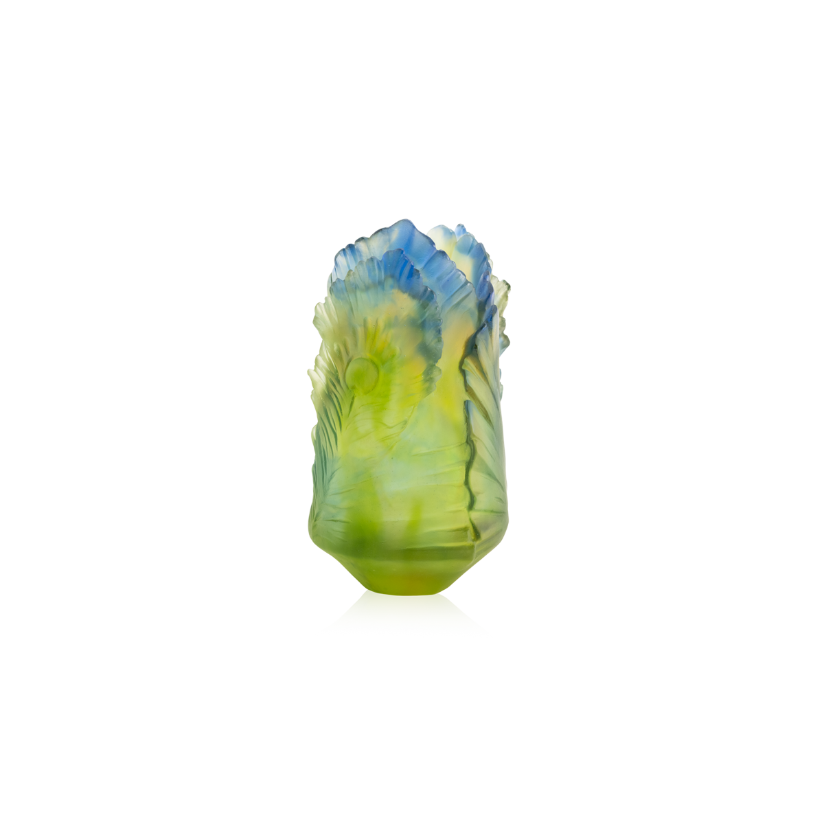 Daum Art Glass Daum Crystal SMALL VASE- Fleur de Paon Exotique