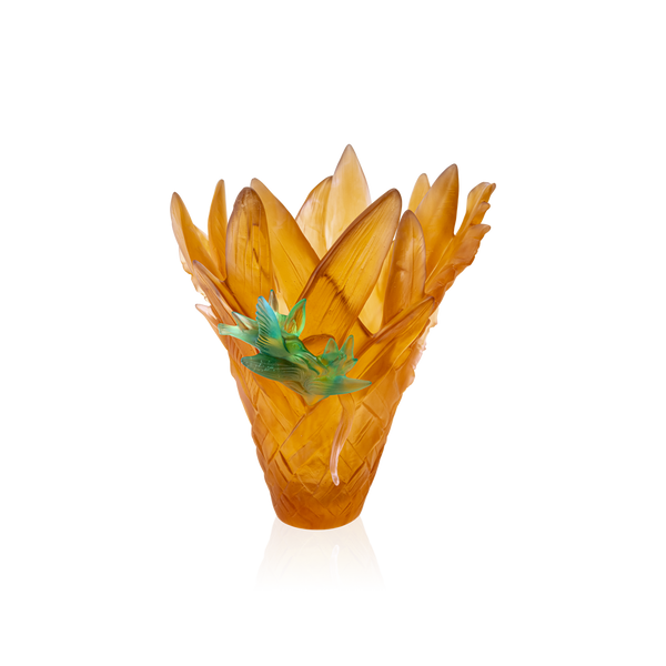 Daum Art Glass Daum Crystal Tressage Paradis Large Vase