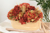Distinctive Designs Home Decor Burgundy Green Hydrangeas Mixed With Dried Millet And Foliage In Beige Planter
