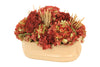 Distinctive Designs Home Decor Burgundy Green Hydrangeas Mixed With Dried Millet And Foliage In Beige Planter