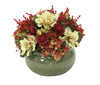 Distinctive Designs Home Decor Burgundy Red And Green Tones In Round Green Stoneware