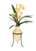 Distinctive Designs Home Decor Champagne Cymbidium Orchids In Etruscan Vase And Metal Stand