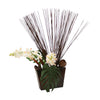Distinctive Designs Home Decor Cymbidium Orchids With Reeds In Flared Planter