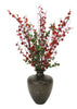 Distinctive Designs Home Decor Dark Red Hydrangeas, Foliage In Oval Glass Vase