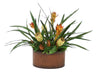 Distinctive Designs Home Decor Dried Cream Repens, Tan Proteas, Tropical Foliage In Kidney-Shaped Planter