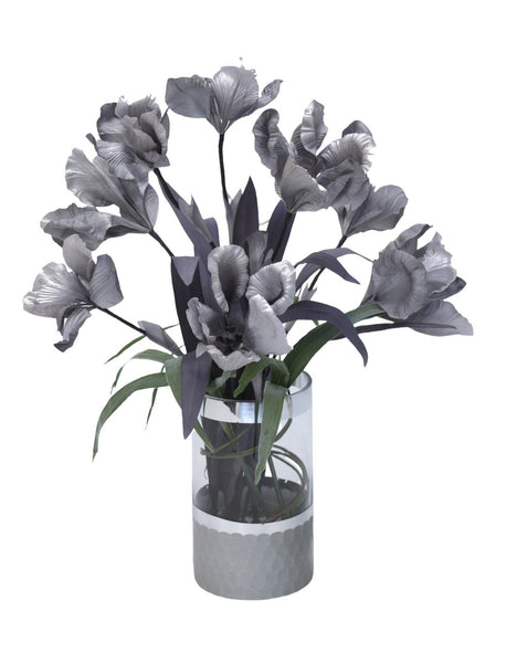 Distinctive Designs Home Decor Gray Iris In Gray Banned Cylinder