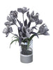 Distinctive Designs Home Decor Gray Iris In Gray Banned Cylinder