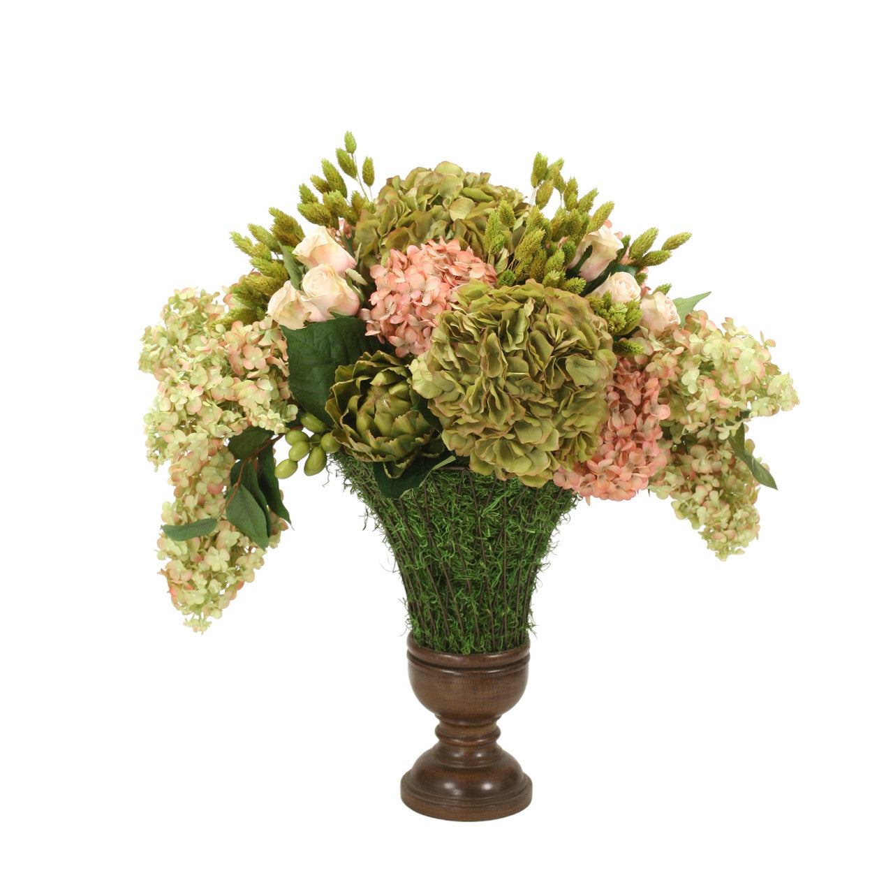 Distinctive Designs Home Decor Hydrangea Mix In French Wire Urn
