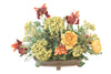 Distinctive Designs Home Decor Iris, Hydrangea, And Peonies In Oval Bowl With Feet