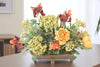 Distinctive Designs Home Decor Iris, Hydrangea, And Peonies In Oval Bowl With Feet