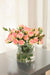 Distinctive Designs Home Decor Light Pink Roses In Round Glass Vase