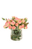 Distinctive Designs Home Decor Light Pink Roses In Round Glass Vase