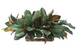 Distinctive Designs Home Decor Magnolia Foliage In Low Rectangle Vase