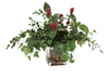 Distinctive Designs Home Decor Mixed Greenery, Plum Berries In Glass Cube