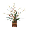 Distinctive Designs Home Decor Orchid Foliage In Brown Wooden Vase