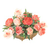 Distinctive Designs Roses And Peonies In Brass Oval Tray