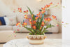 Distinctive Designs Rust Dendrobium Orchids in Decorative Planter