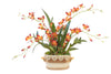 Distinctive Designs Rust Dendrobium Orchids in Decorative Planter