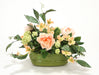Distinctive Designs Snowballs, Peonies, Dogwood, Foliage In Sage Green Lion Head Planter