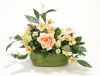 Distinctive Designs Snowballs, Peonies, Dogwood, Foliage In Sage Green Lion Head Planter