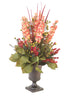 Distinctive Designs Stock, Heather, And Yellow Cotton Phylica With Salal In Classic Urn