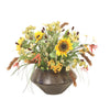 Distinctive Designs Sunflowers, Wildflowers And Mixed Grasses In Metal Planter