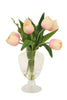 Distinctive Designs Home Decor Waterlook Pink Tulips In Glass Ball Stem Urn