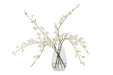 Distinctive Designs Home Decor Waterlook White Dendrobium Orchid In Angled Glass Vase