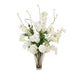 Distinctive Designs Home Decor White Cherry Blossom, Hydrangea And Peony In Clear Vase