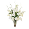 Distinctive Designs Home Decor White Cherry Blossom, Hydrangea And Peony In Clear Vase