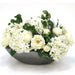 Distinctive Designs White Hydrangeas With Roses In Cosmic Bowl