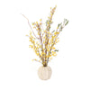 Distinctive Designs Yellow Forsythia In White Pumpkin Shaped Planter