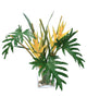 Distinctive Designs Home Decor Yellow Heliconia With Philo Leaves And Tropical Blades