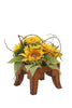 Distinctive Designs Yellow Sunflowers On Wooden Stand