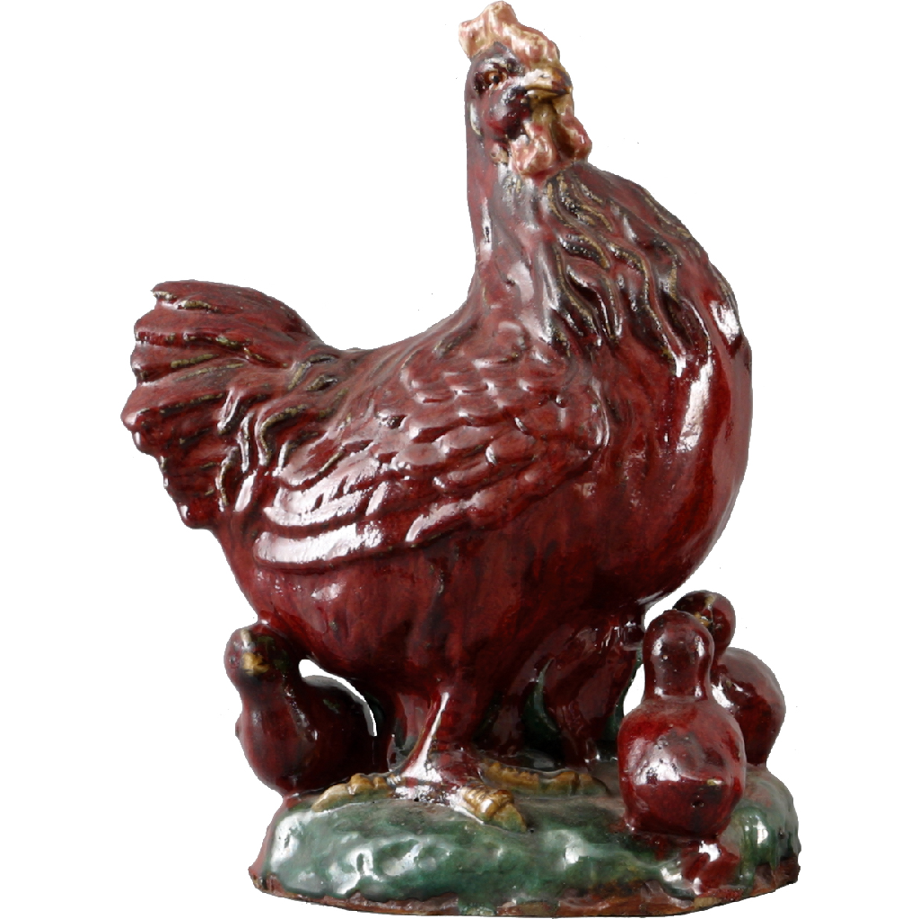 Danny's Fine Porcelain 14" Red Hen and Chickens
