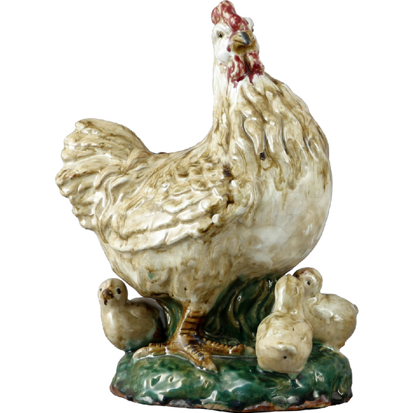 Danny's Fine Porcelain 14" White Hen and Chickens