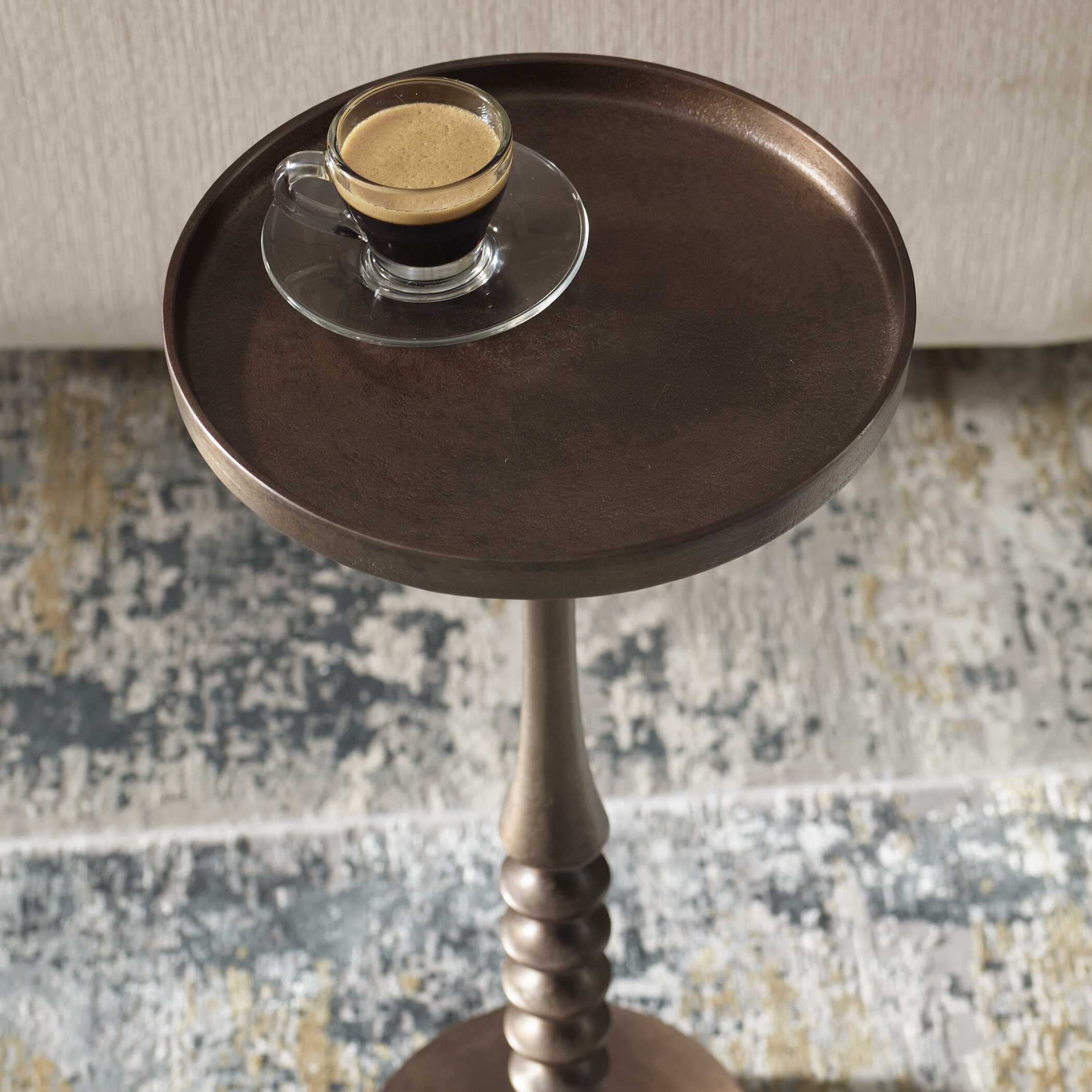 Furnishings Discovery Direct Home Decor Aluminum And Iron Classic Antiqued Accent Table