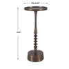 Furnishings Discovery Direct Home Decor Aluminum And Iron Classic Antiqued Accent Table