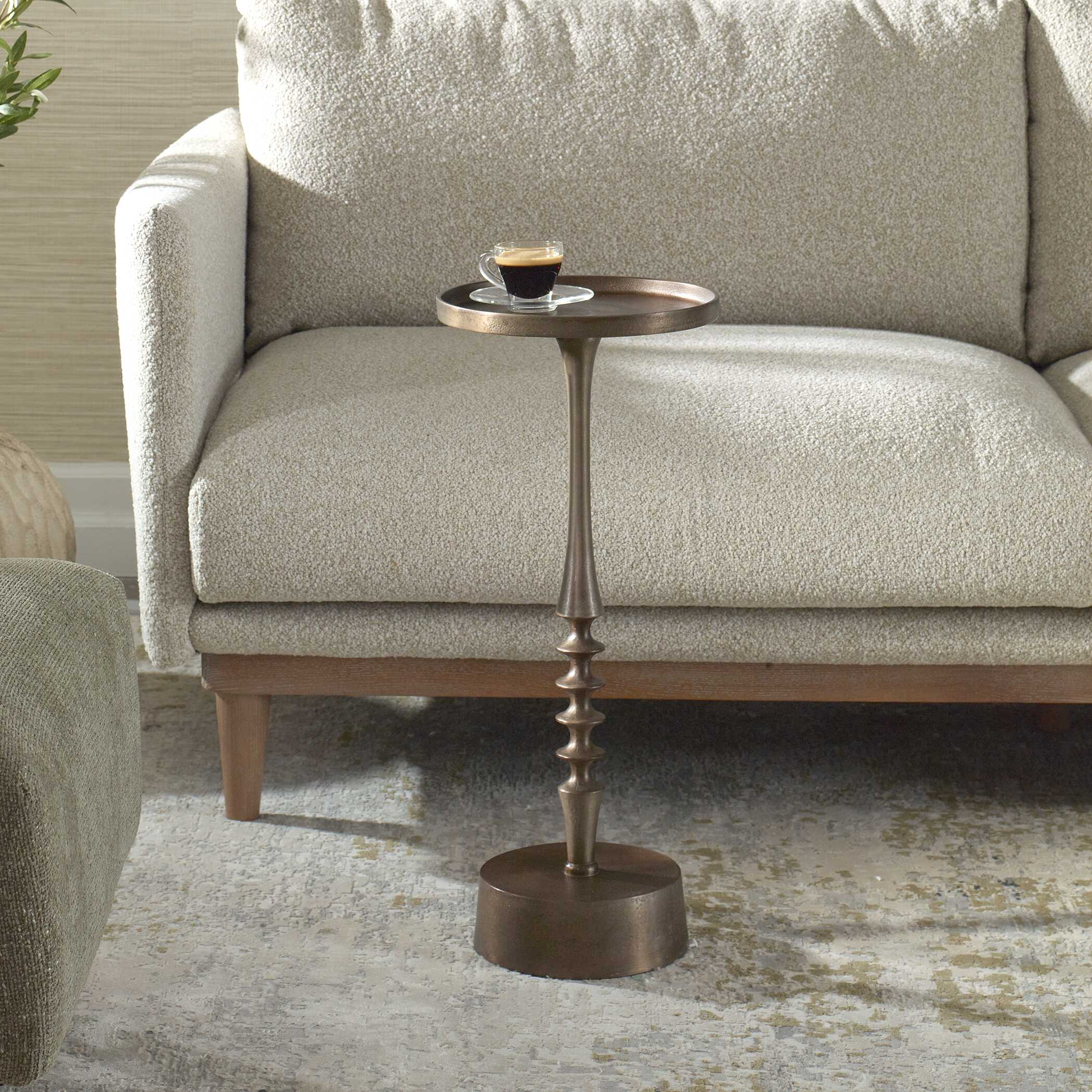 Furnishings Discovery Direct Home Decor Aluminum And Iron Classic Antiqued Accent Table
