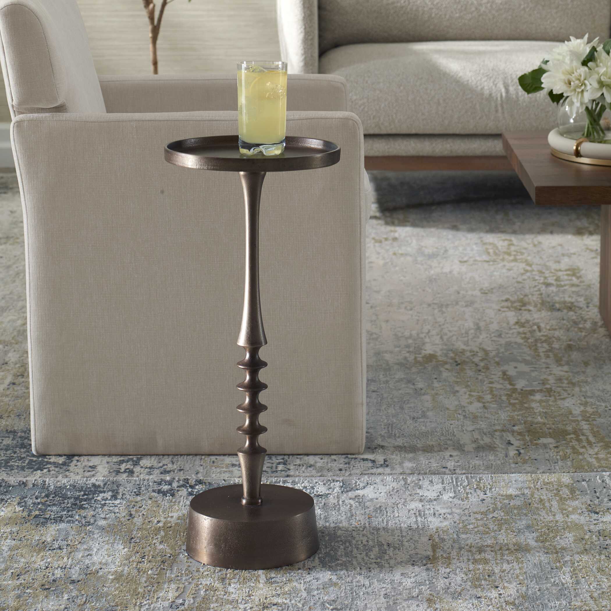 Furnishings Discovery Direct Home Decor Aluminum And Iron Classic Antiqued Accent Table