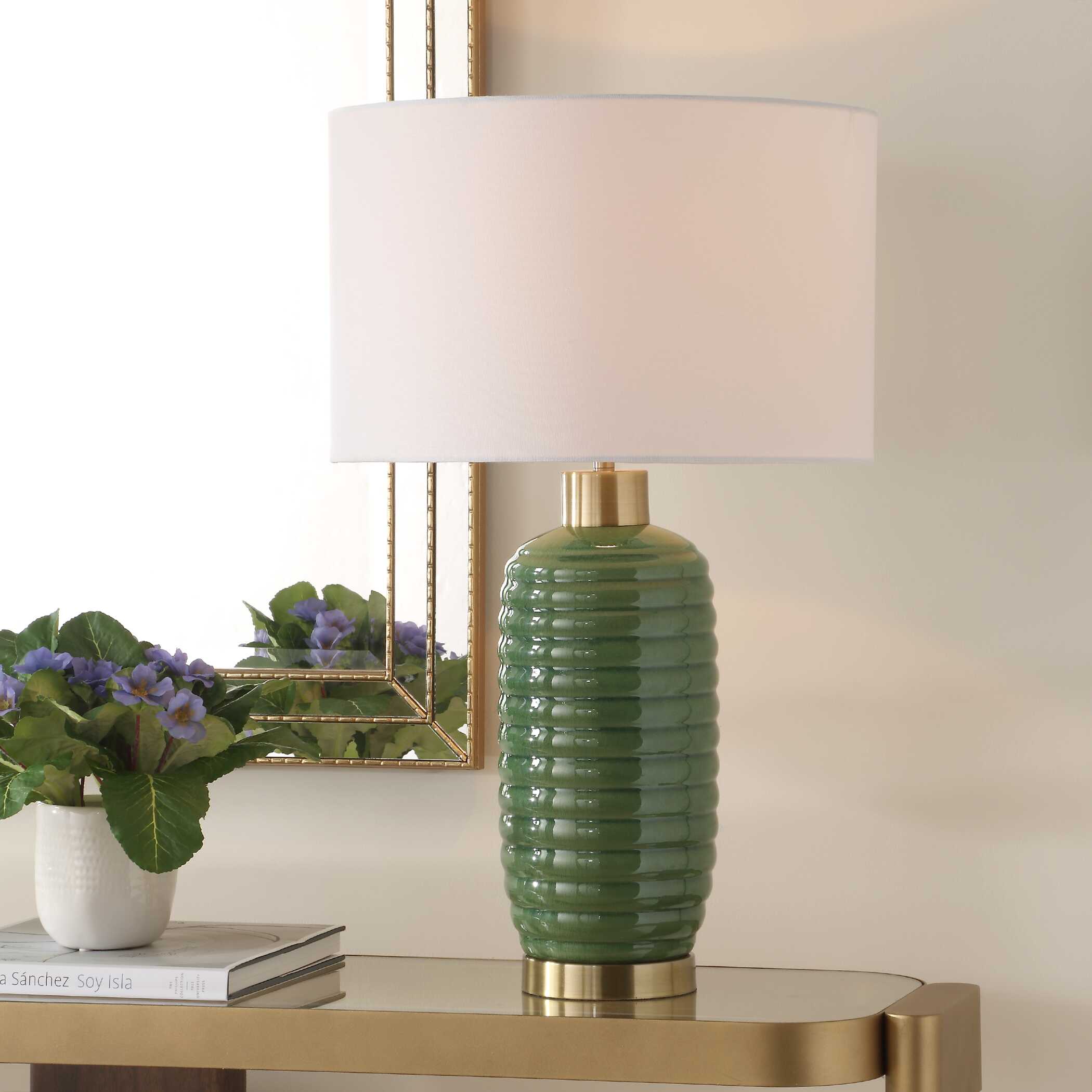 Furnishings Discovery Direct Home Decor Ceramic Olive Table Lamp