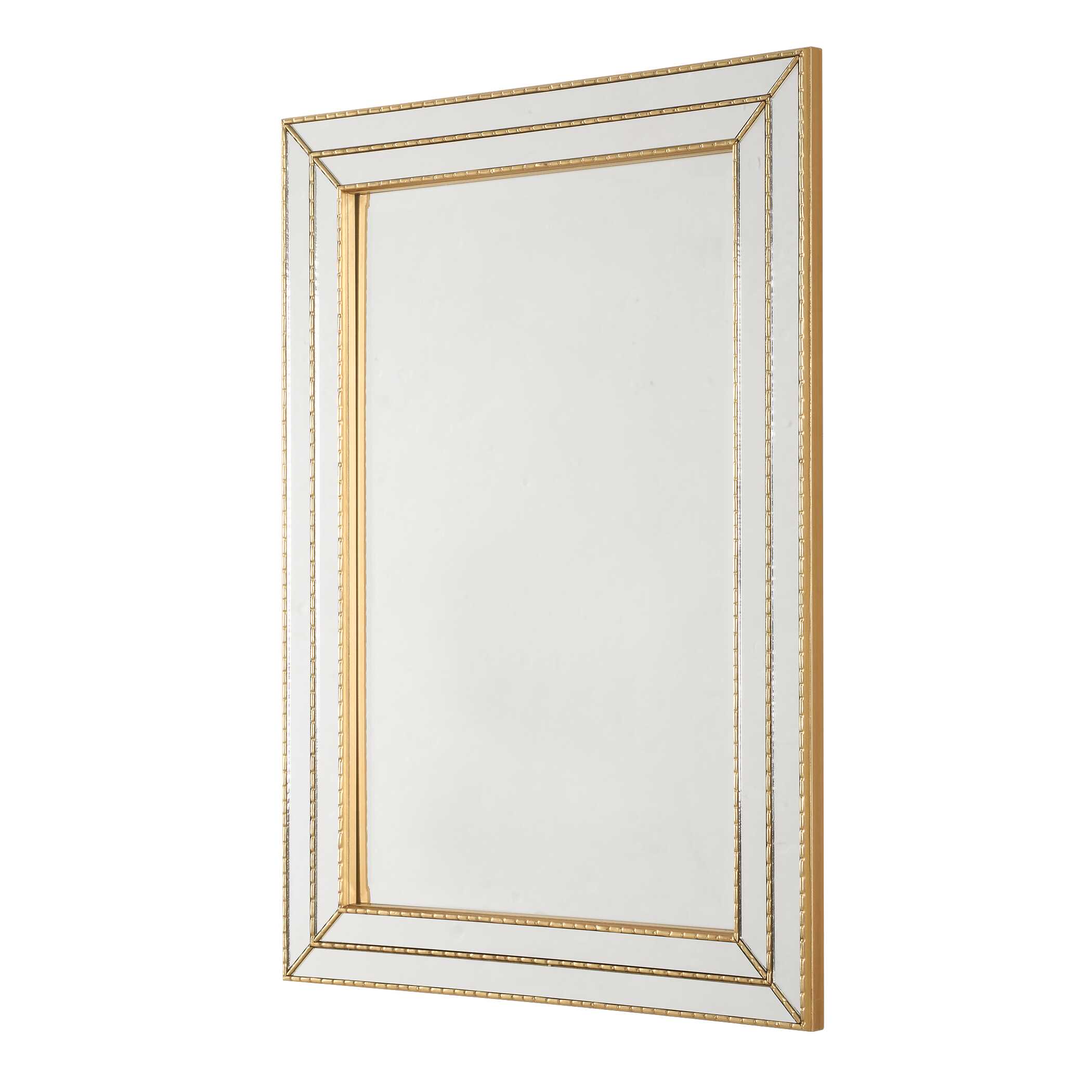 Furnishings Discovery Direct Home Decor Grooved Metallic Mirror
