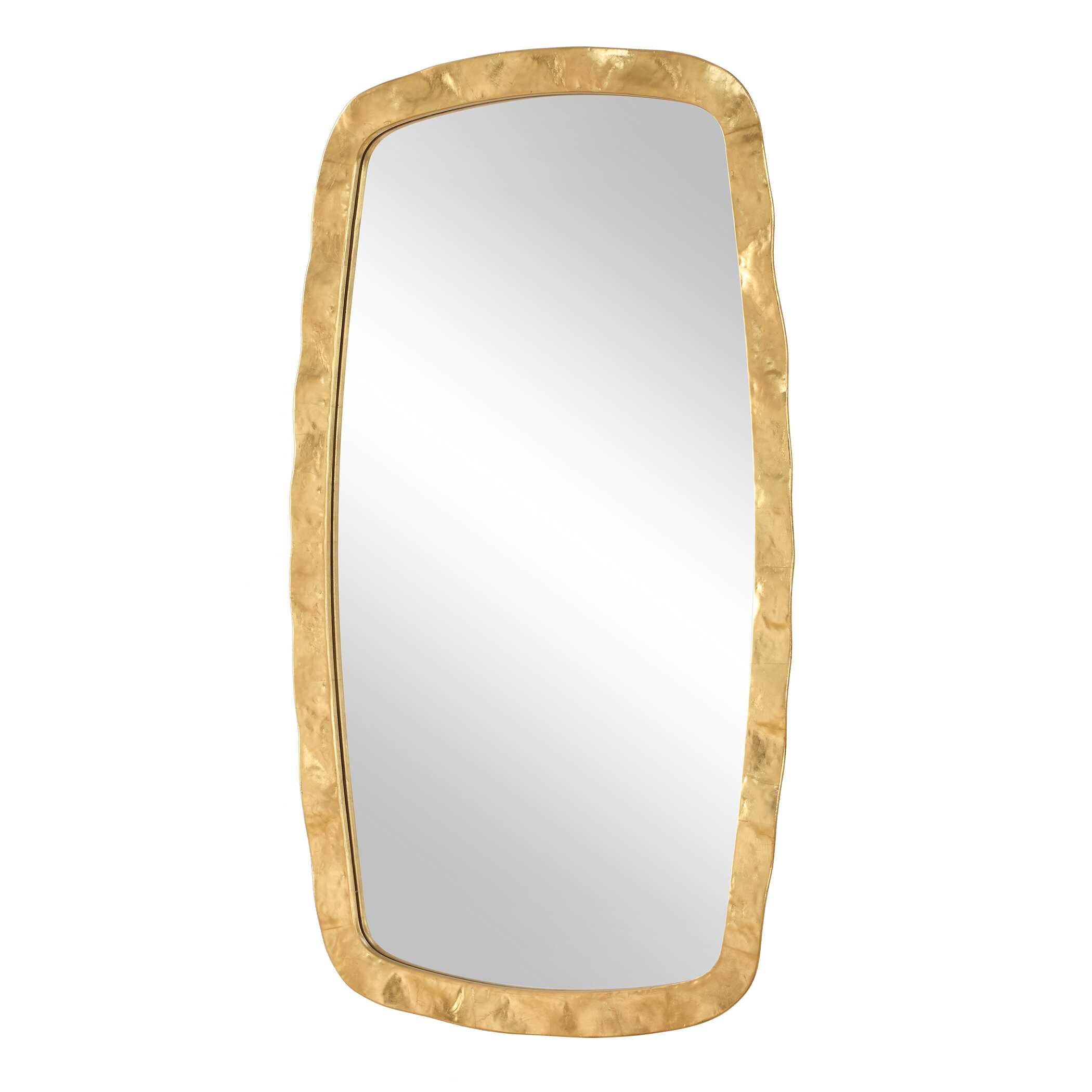 Furnishings Discovery Direct Home Decor Luxe Gold Leaf Mirror