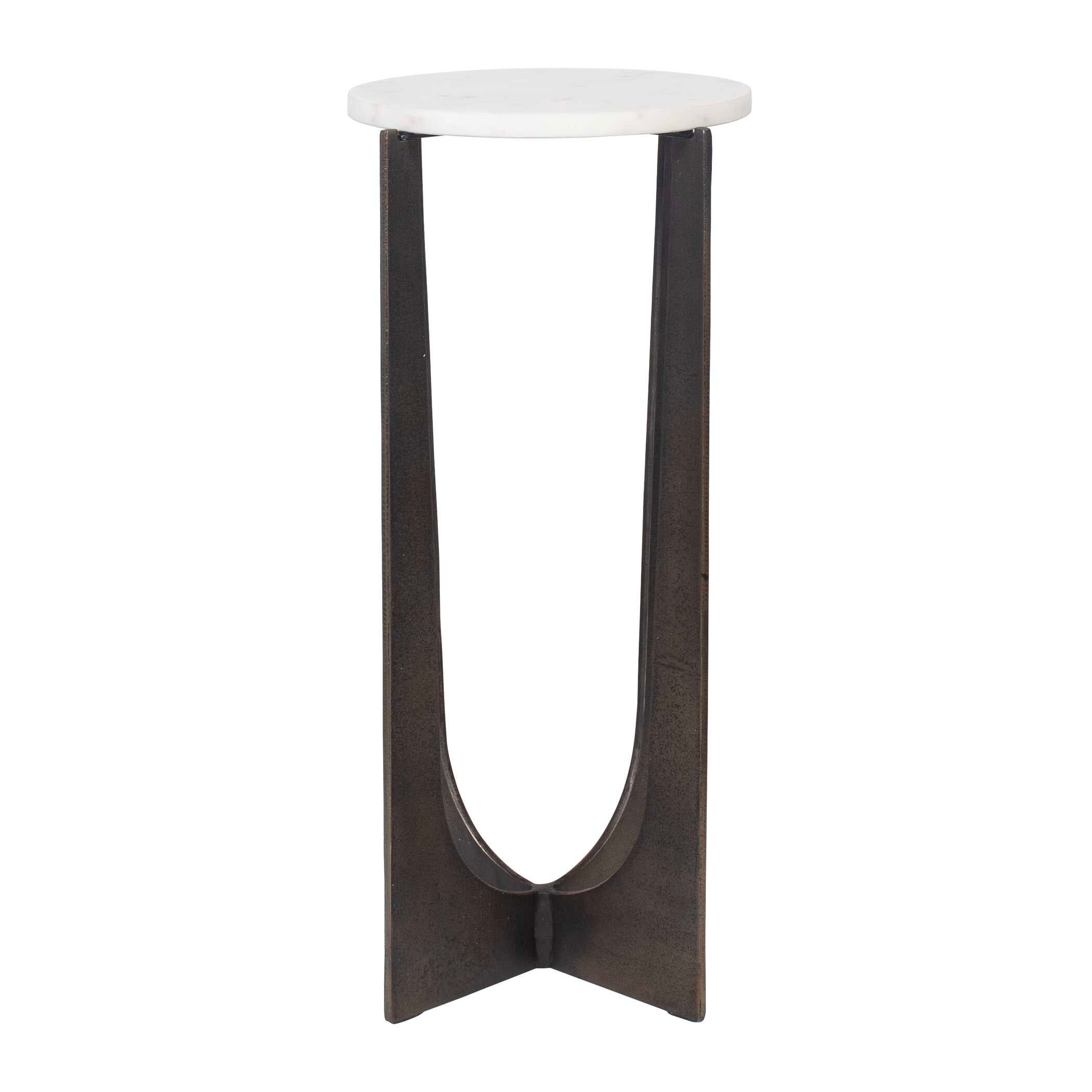 Furnishings Discovery Direct Home Decor Marble and Iron Accent Table