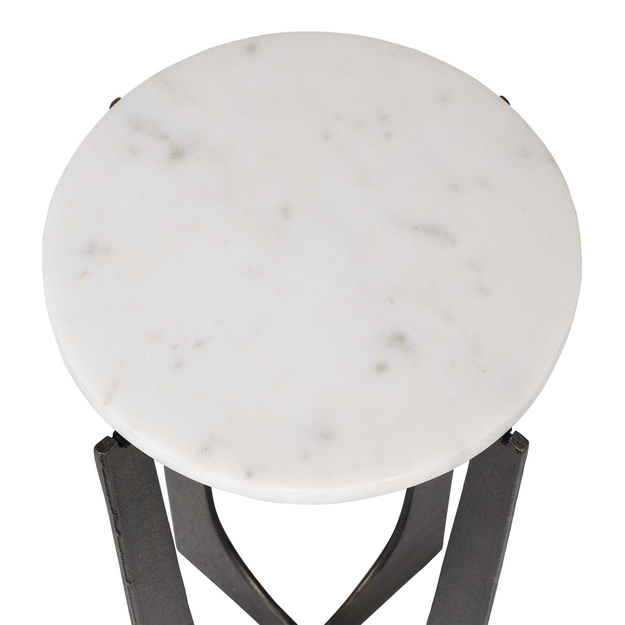 Furnishings Discovery Direct Home Decor Marble and Iron Accent Table