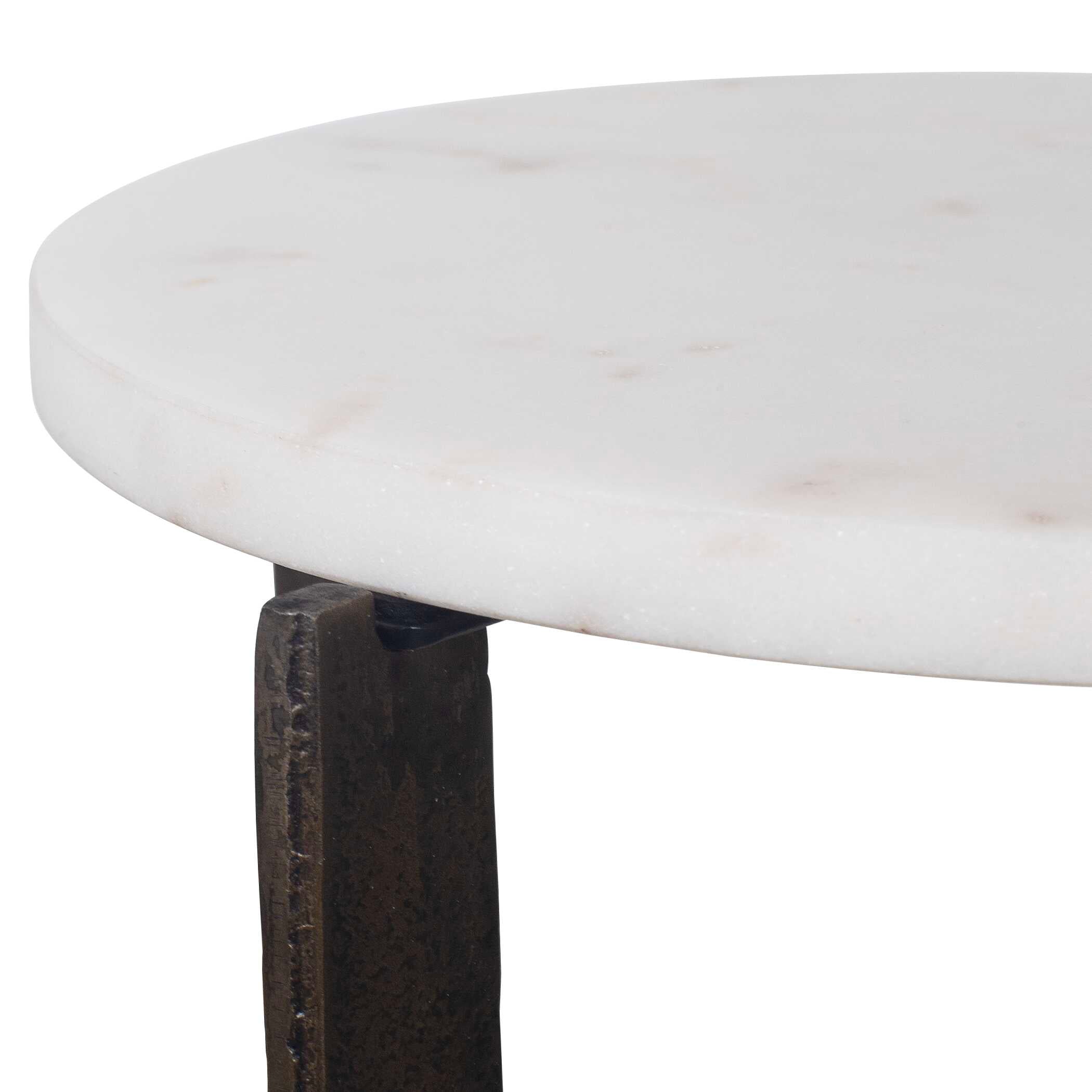 Furnishings Discovery Direct Home Decor Marble and Iron Accent Table