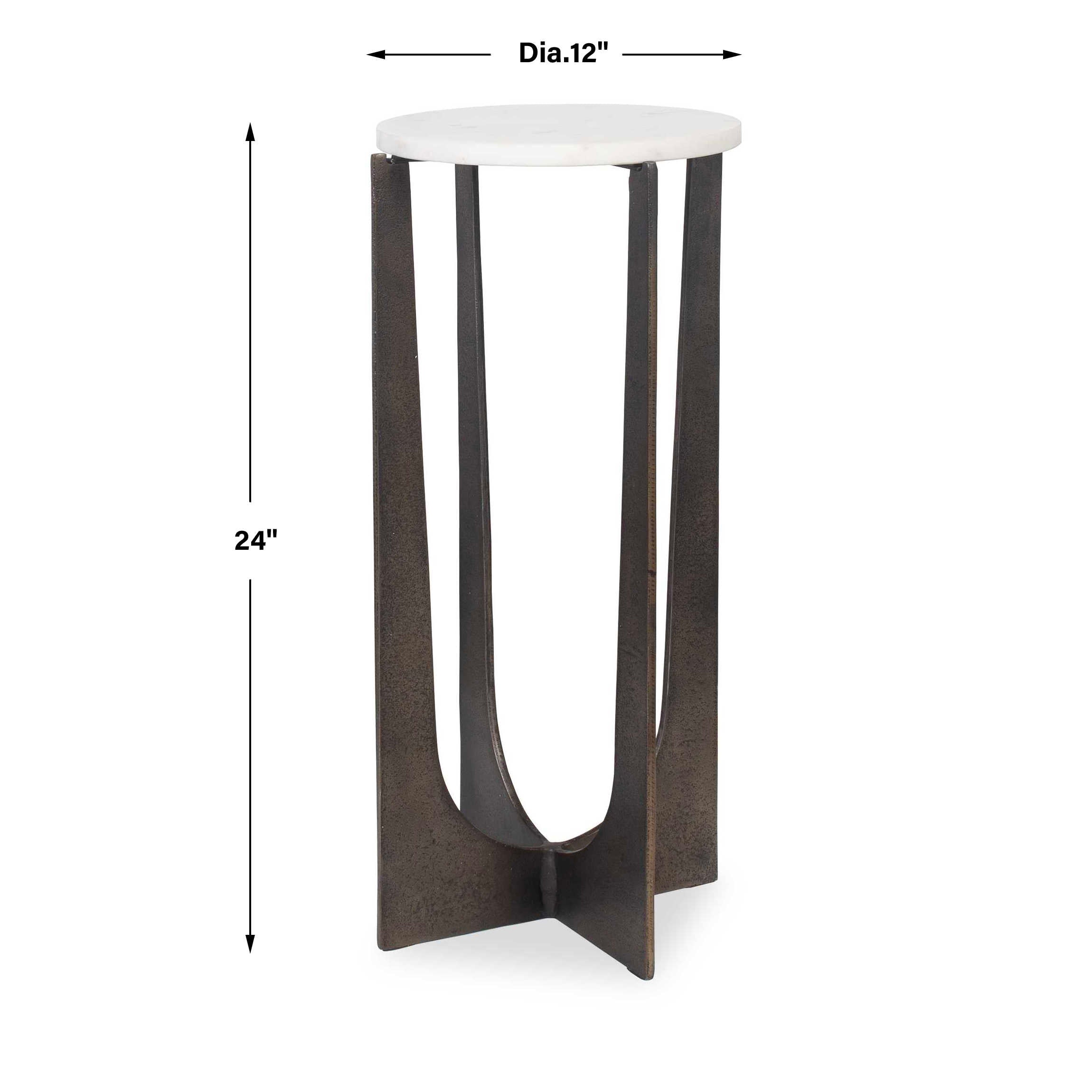 Furnishings Discovery Direct Home Decor Marble and Iron Accent Table