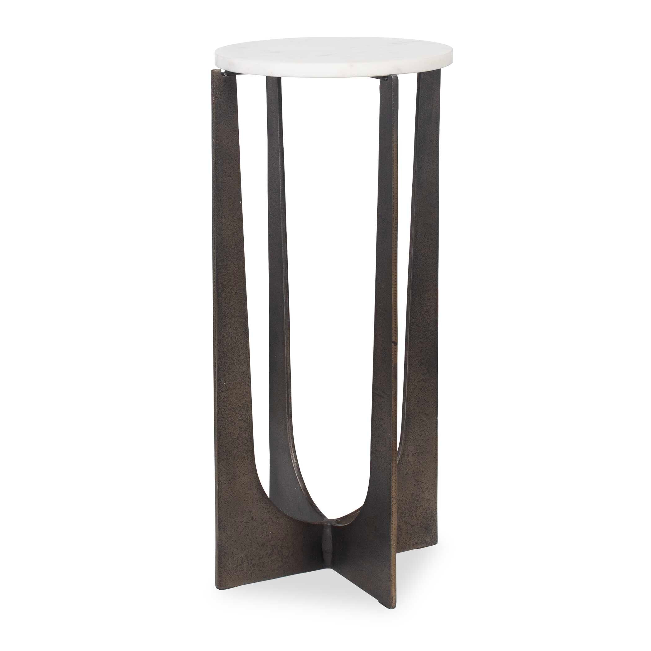 Furnishings Discovery Direct Home Decor Marble and Iron Accent Table